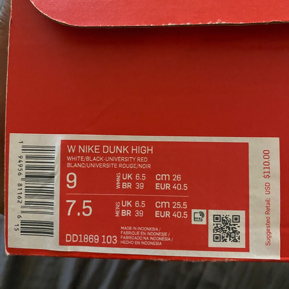 Nike panda high top women’s 9